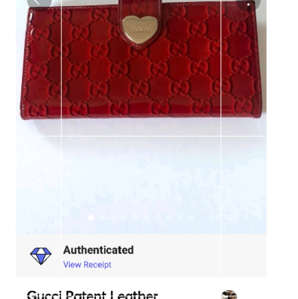 Gucci Monogram Patent Leather Clutch Wallet